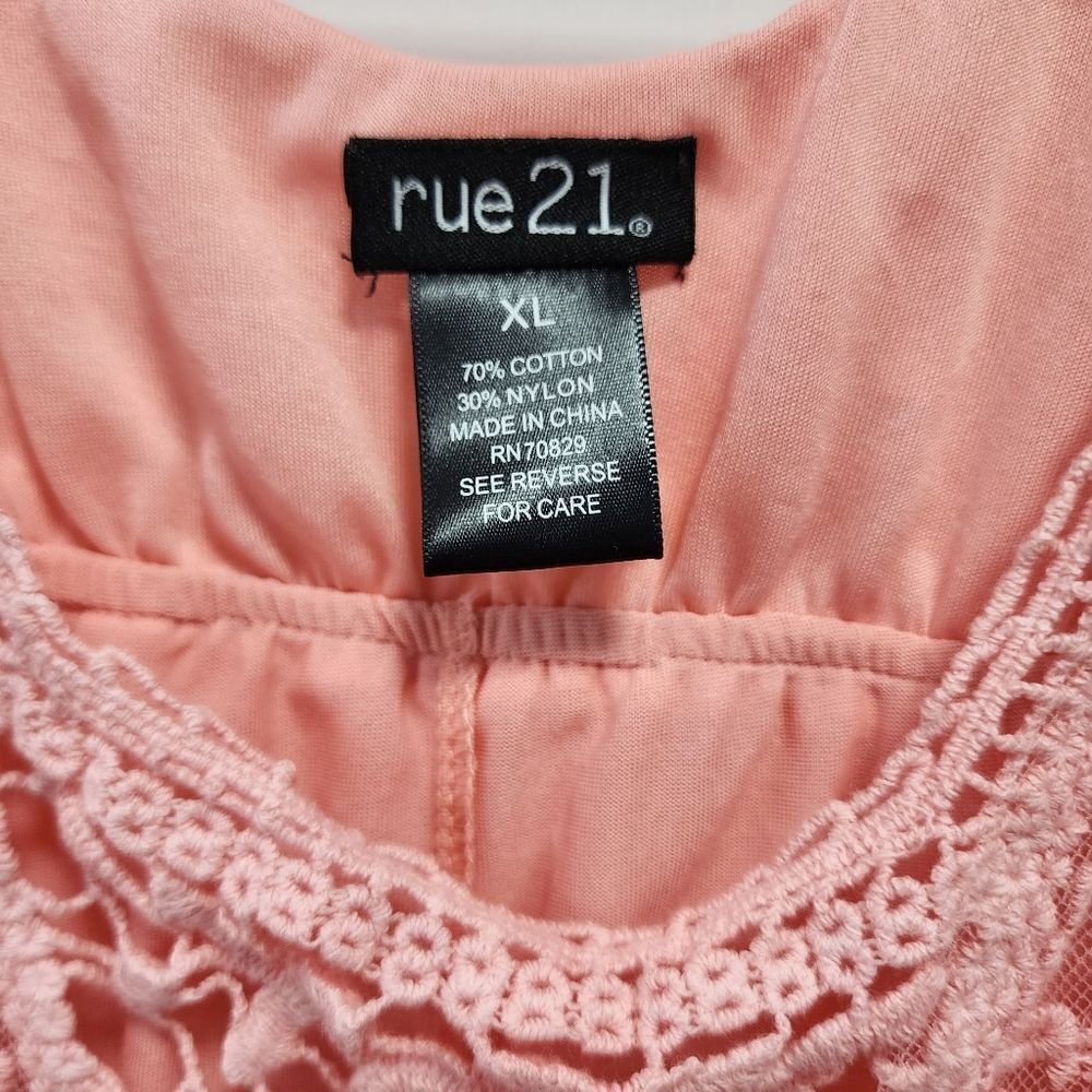 Rue21 salmon pink lace track blouse - Picture 4 of 4